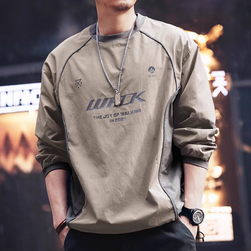 American Style Functional Style Color Matching Trendy Brand Sweat Men's and Women's Same Style Spring and Autumn Outdoor Loose Leisure All-match Mountain Style