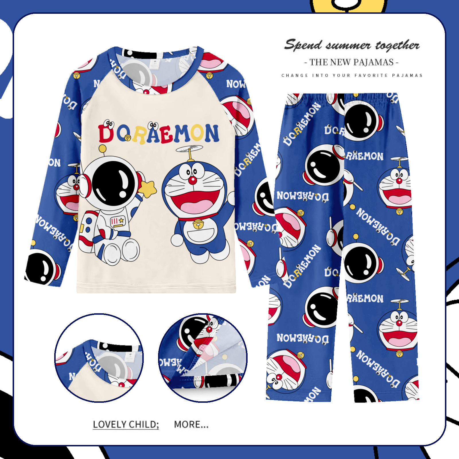 Pijamas de las niñas primavera y otoño manga larga delgada medio y grande niños lindos dibujos animados bebé niños princesa estilo homewear traje