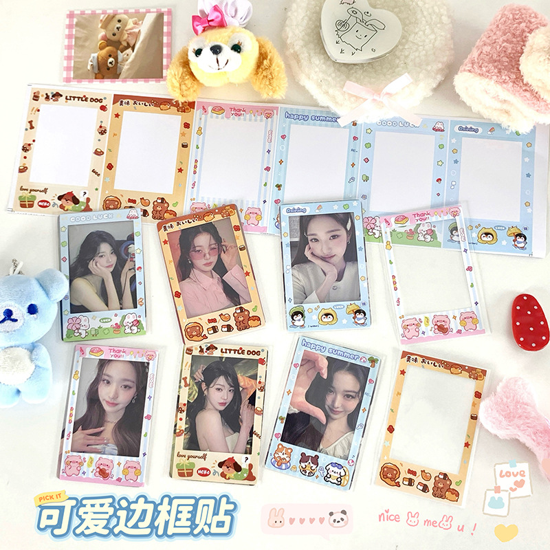 原创ins风可爱拍立得MINI边框贴纸 爱豆追星3寸小卡装饰贴少女心