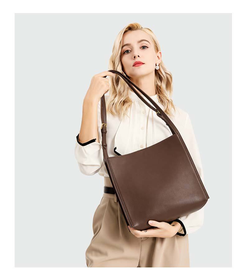 韩版休闲简约单肩包双肩带托特包