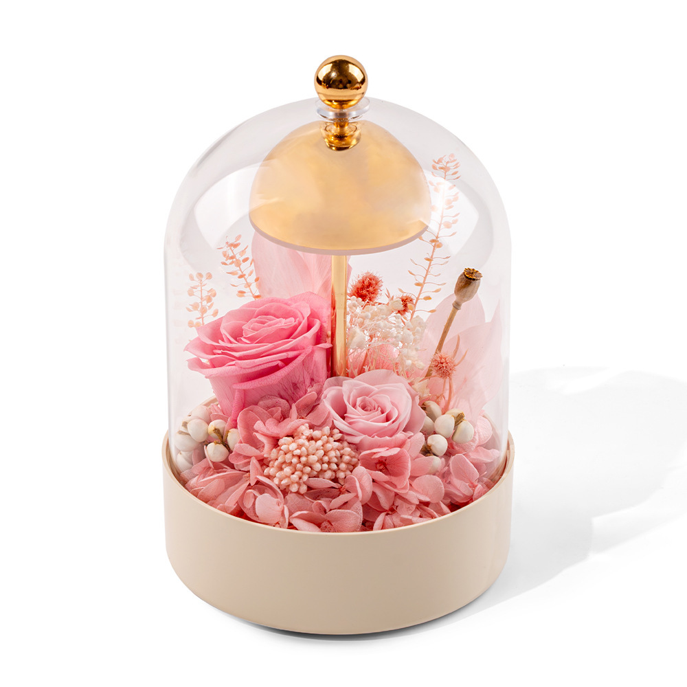 Yunnan al por mayor campana de viento eterna flor de vidrio lámpara de escritorio caja de regalo adornos lámparas de noche dormitorio regalo cálido