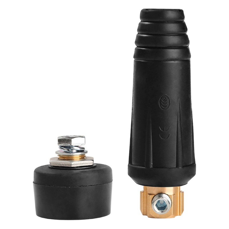 Оптовый сварочный аппарат с быстроразъемным соединением 35/50 наружная и женская, чистая медь, Европейский быстроразъемный штекер 50-70 сварочные аксессуары