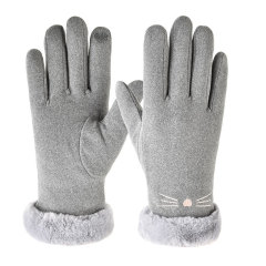 Cross-border German cashmere gloves for men and women, warm and insulated for autumn and winter, outdoor cycling touch screen, Korean style, simple hair mouth L01-MX