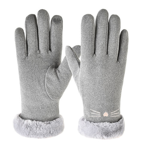 Cross-border German cashmere gloves for men and women, warm and insulated for autumn and winter, outdoor cycling touch screen, Korean style, simple hair mouth L01-MX