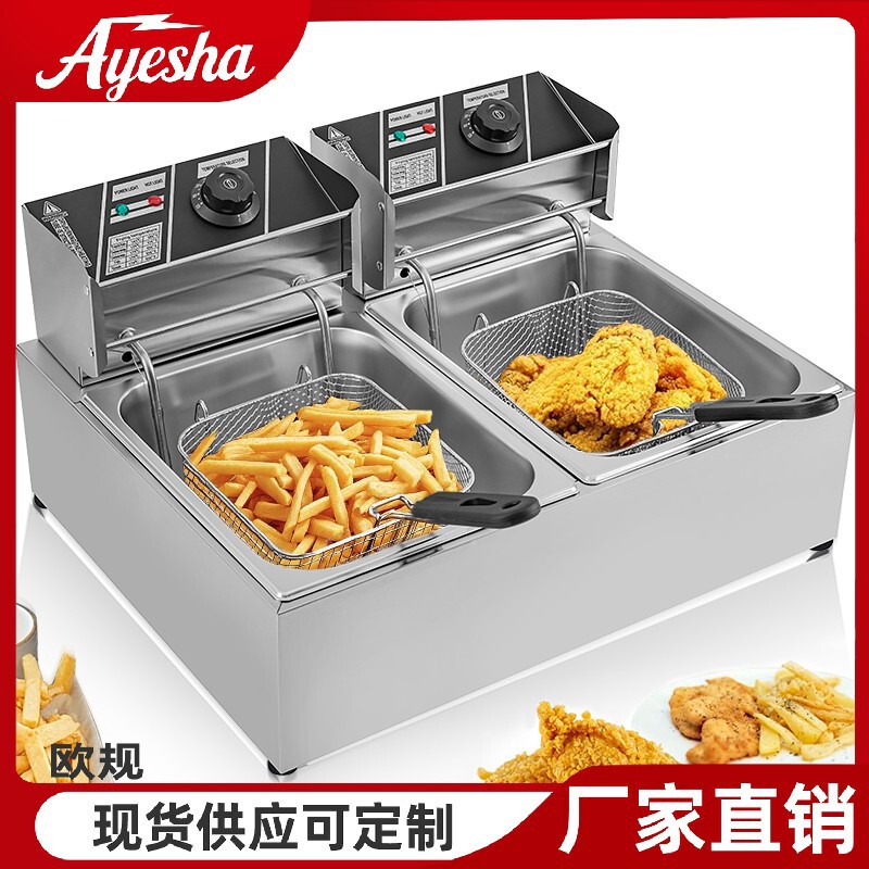 Deep Fryer Commercial Electric Fryer Tabletop Wholesale Single/Double Pot Multi-Fryer Chicken Steak Fries Machine