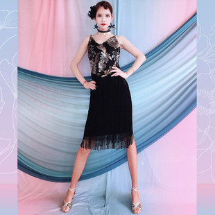 Latin Dance 2025 Spring and Summer New National Standard Practice Competition Clothing Sequin Bead Embroidered Tassel Dress Kidsren's Performance Clothing