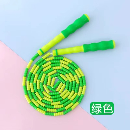Factory direct sales bamboo skipping rope wholesale kindergarten children soft bead hard bead style skipping rope unknotted adjustable high school entrance examination