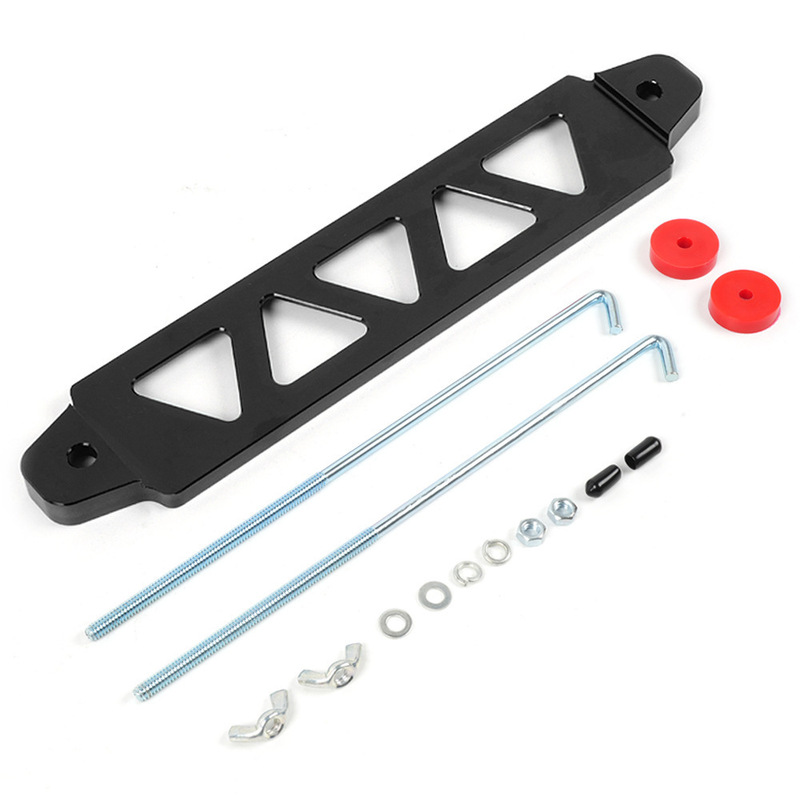 Car Modification Accessories Battery Holder Aluminum Alloy Battery Holder Triangular 5-Hole Silicone Pad with Hook