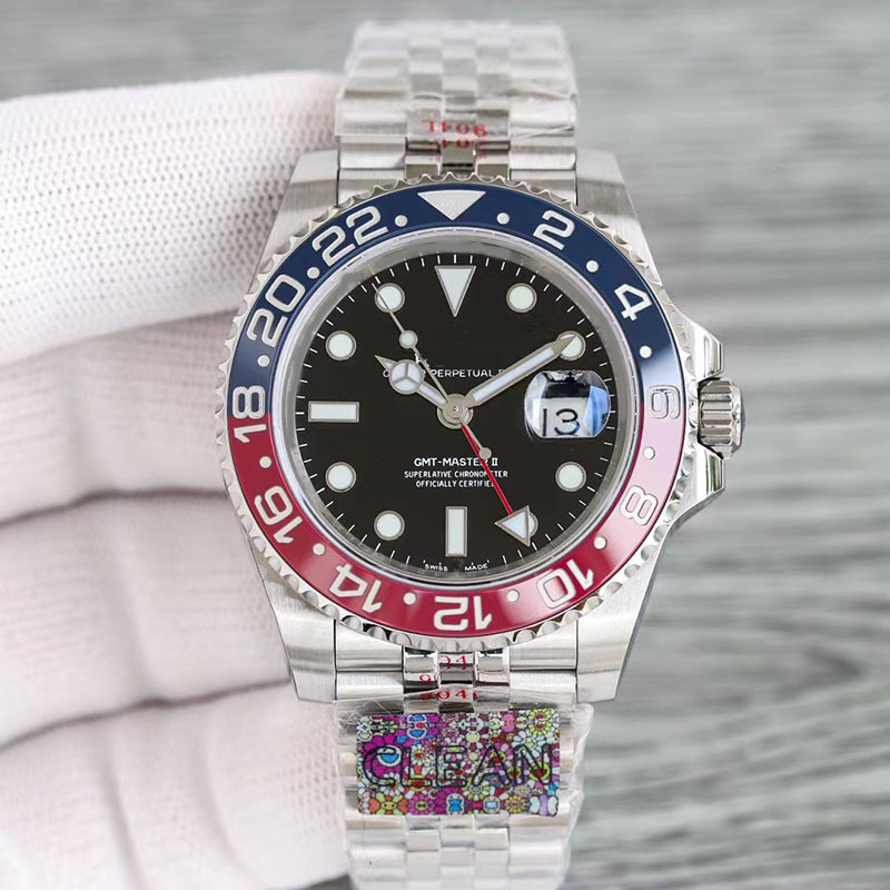 Popular Greenwich Cola anillo reloj correa de acero agua Ghost yate registro reloj automático mecánico impermeable reloj