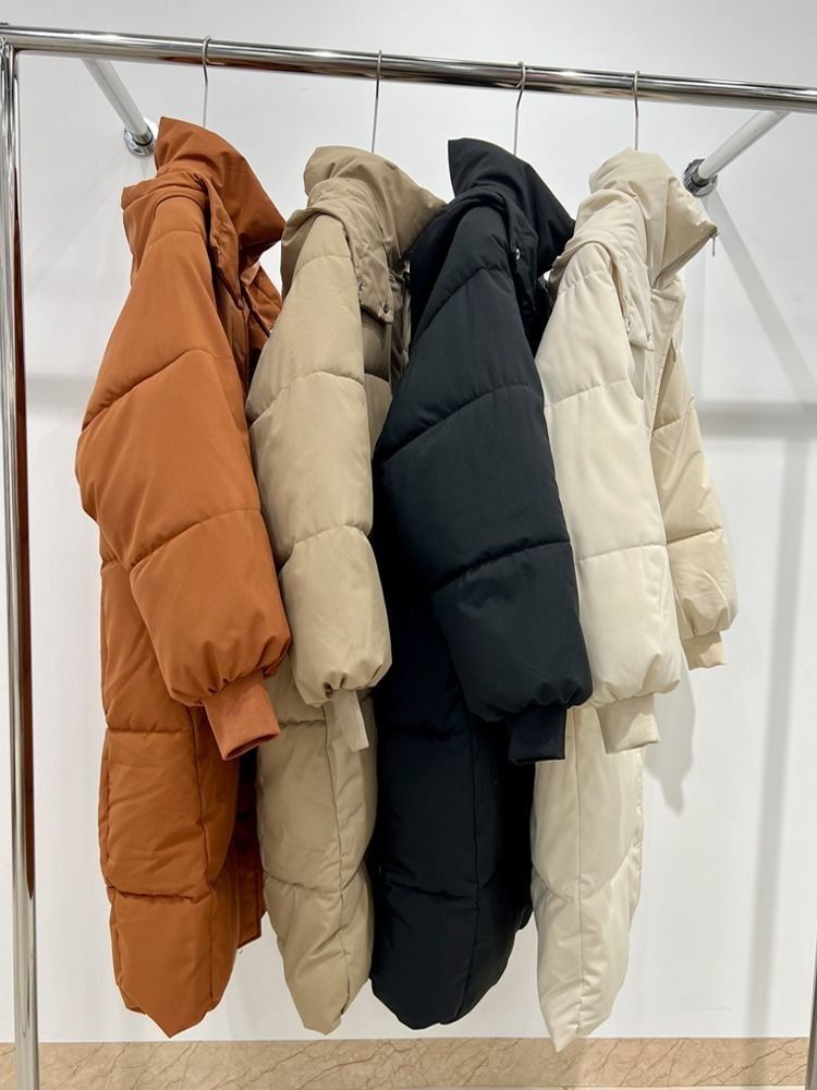 Winter Down Jacket For Women, Mid-Length, 2025 New Loose Thickened Coat, Over-the-Knee Puffer Jacket, Cotton Outerwear_ecoleips.com