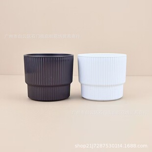 Factory direct batch multi-color straight flower pot hotel decorative creative simple round straight plastic flower pot