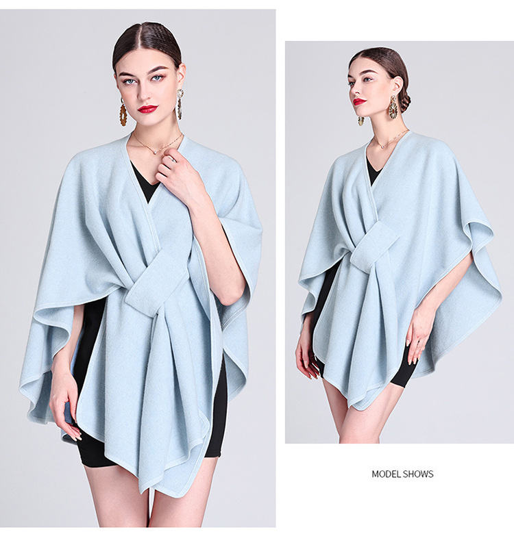 Mode Cape Cape mit Cape außen große Größe Strickjacke lose Mantel Frauen_voghion.com