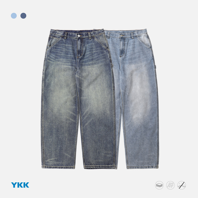 TRS Japanese-style workwear | 26AW straight baggy washed Kaha B11 single-knee workwear lumberjack denim pants for men and women TRS Japanese-style workwear | 26AW straight baggy washed Kaha B11 single-knee workwear lumberjack denim pants for men and women