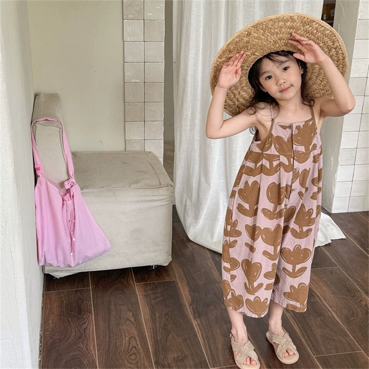 Летний детский комбинезон, брюки, утягивающий эффект, западный стиль, корейский стиль