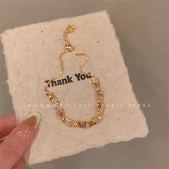 重ねて私の心を突く! カラードーパミンジルコンブレスレットの女性デザイン感