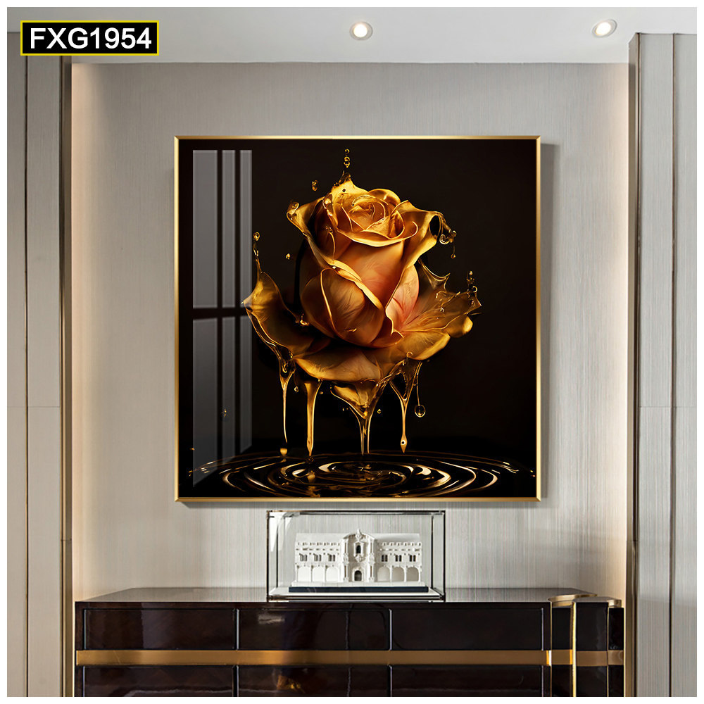 Pintura decorativa moderna de lujo ligero de alta gama sala de estar atmósfera de alto nivel sala de comedor mural arte abstracto cuadrado porche colgante pintura