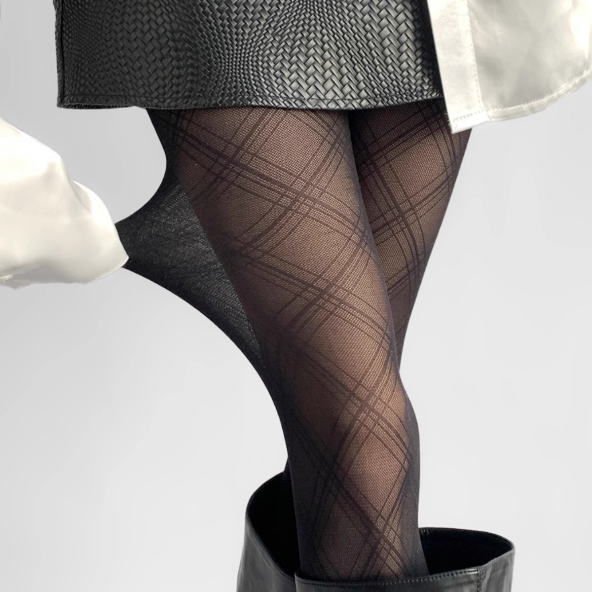 Thin Black Stockings Retro Diamond Plaid Sexy Pantyhose Plus Long Sexy Black Silk Leggings