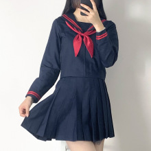 日系正统赤二本水手服制服套装班服演出服百褶裙学生套装