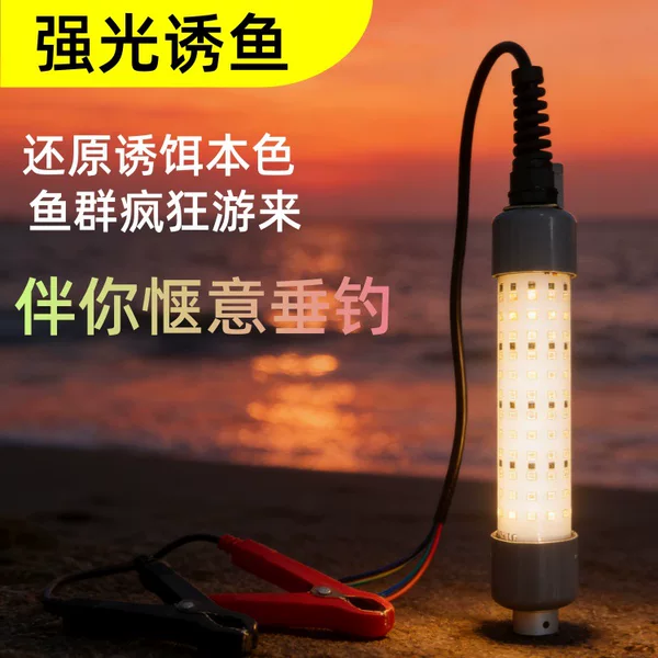 12V Underwater 100W Waterproof Anti-Corrosion Fish-Attracting Light for Night Fishing, Ice Fishing, Sea Fishing, Squid Fishing, Mackerel Fishing, and Fishing for Fighting Fish