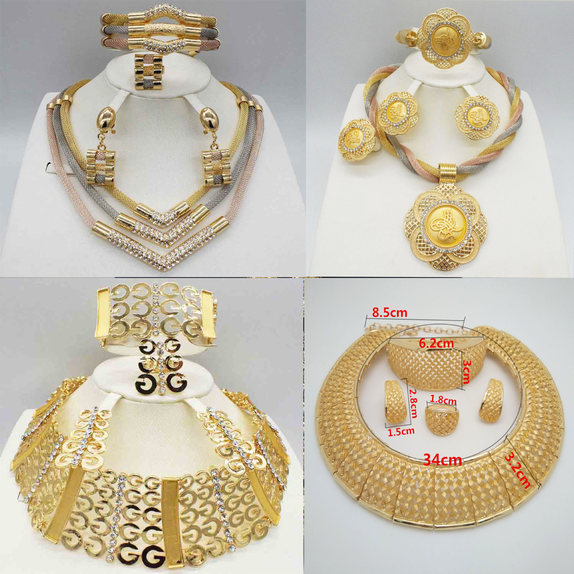 Jewelry Sets Gold Color African Ethiopia...