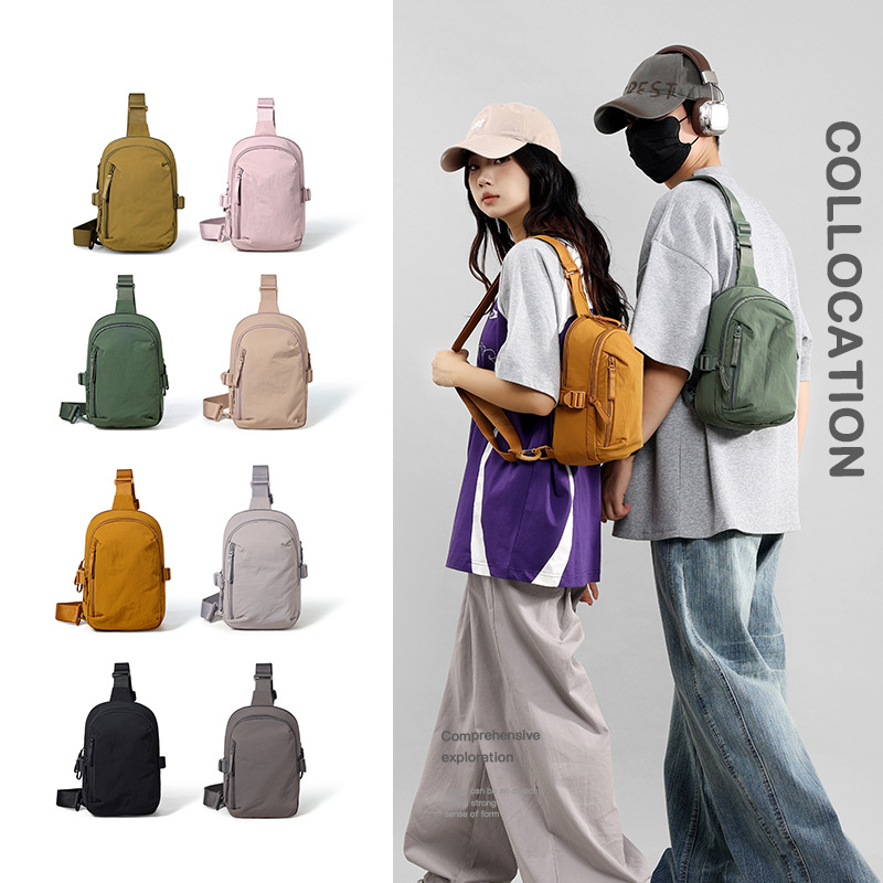 Trendy Retro Couple Style Crossbody Bag New Outdoor Sports Lightweight Mini Small Chest Bag Versatile Casual Mobile Phone Bag