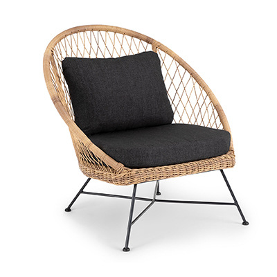 Muebles de exterior nórdicos, balcón, sofá de ratán individual, patio al aire libre, silla de ratán, mesa y silla impermeables, B & B