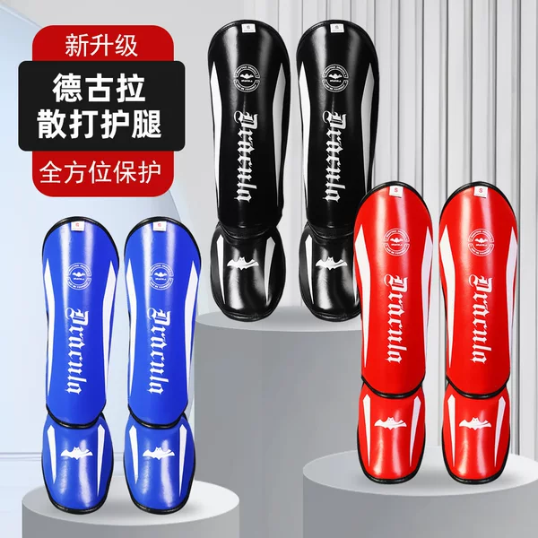 Boxing Shin Guards, Muay Thai Sanda Fighting Shin Guards, Training Protective Gear with Instep, Taekwondo Calf and Ankle Guards