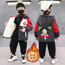 奥特曼棉衣服男童加绒加厚外套棉袄冬装2025新款儿童宝宝冬季棉服