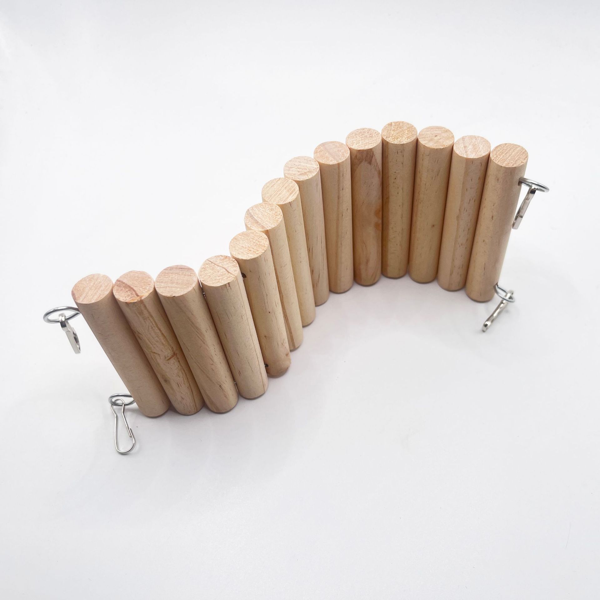 La escalera de madera maciza de pino de hámster puede colgar la escalera de madera, el puente colgante de loro, la cerca de la mascota pequeña, la cerca, los juguetes de paisaje de madera maciza