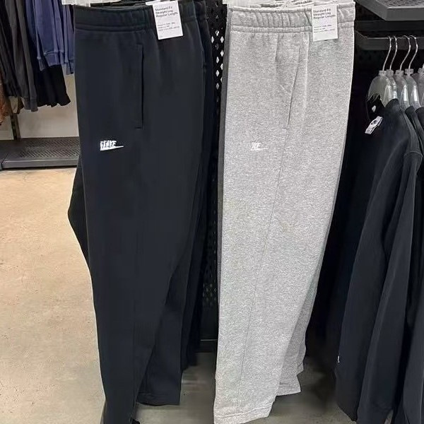 Cross-Border Export Sweatpants Nk Spring and Autum Couple Knitted Casual Pants Loose Straight Pants Embroidered Label Pure Cotton