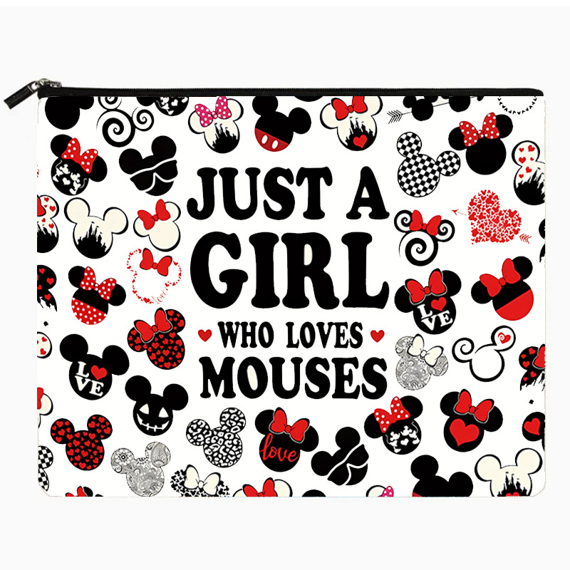 Bolsa de cosméticos transfronteriza de Amazon Impresión de doble cara Mickey Mouse Bolsa con cremallera de gran capacidad Bolsa de lavado al por mayor