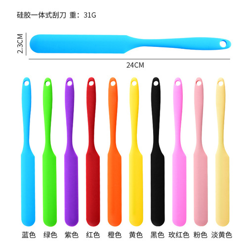 Factory Stock Wholesale Silicone One-Piece Long Strip Cake Butter Spatula Mixing Knife Baking Tool Silicone Scraper