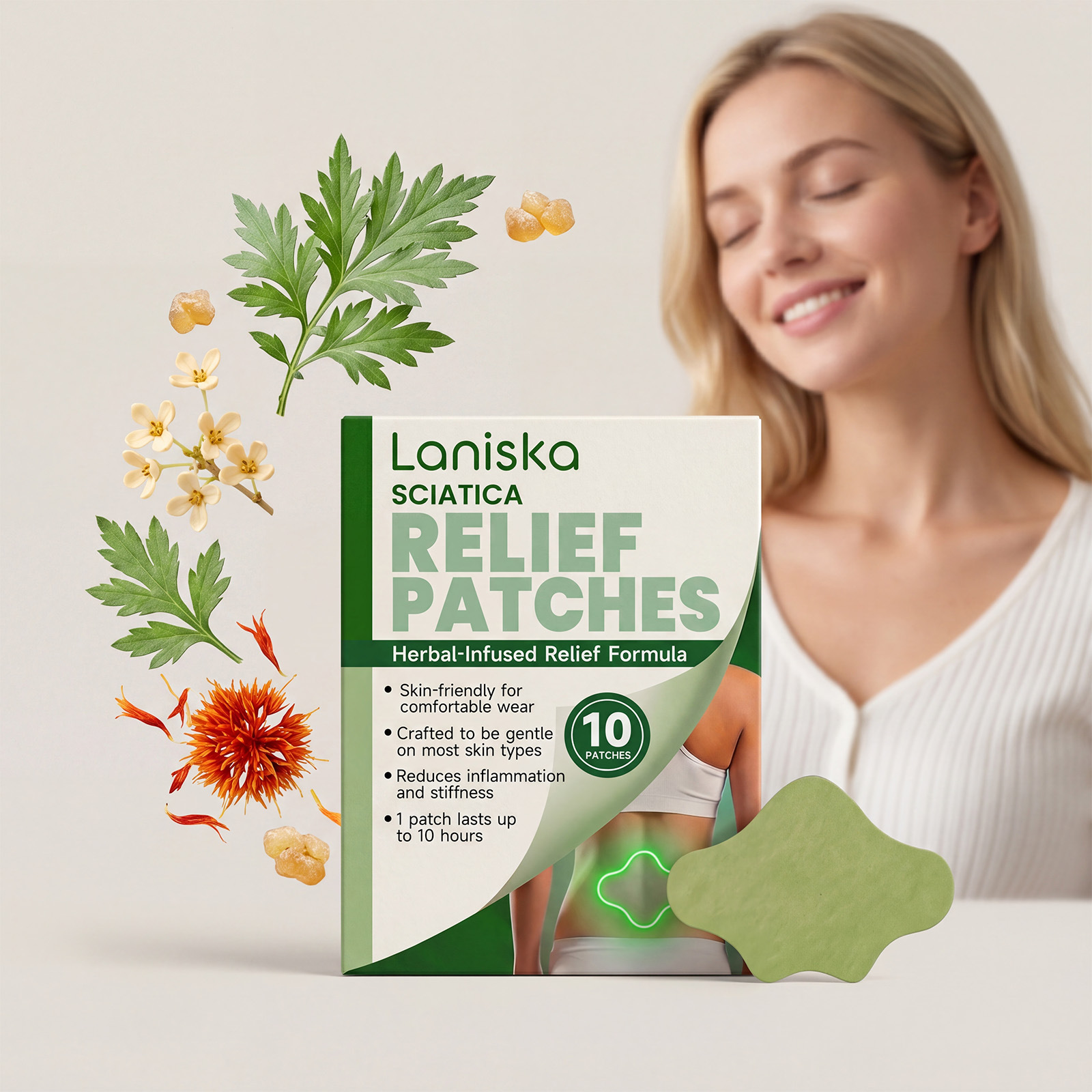 Laniska Herbal Care Patch Gentle Herbal Ingredients Care for the Body, Promoting Comfort, Vitality, and Skin-Friendly Convenience