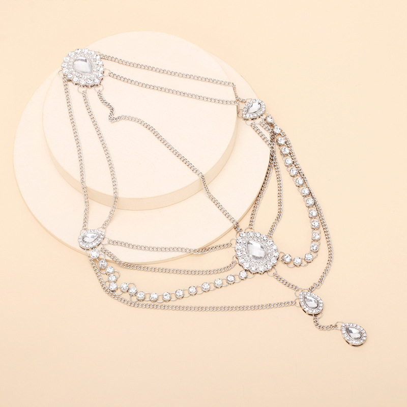 95g Weight Headwear Classification Women'S Gender Fashion Style Gold, Silver Color Wholesale Geometric Water Drop Rhinestone Headdress Nihaojewelry 10