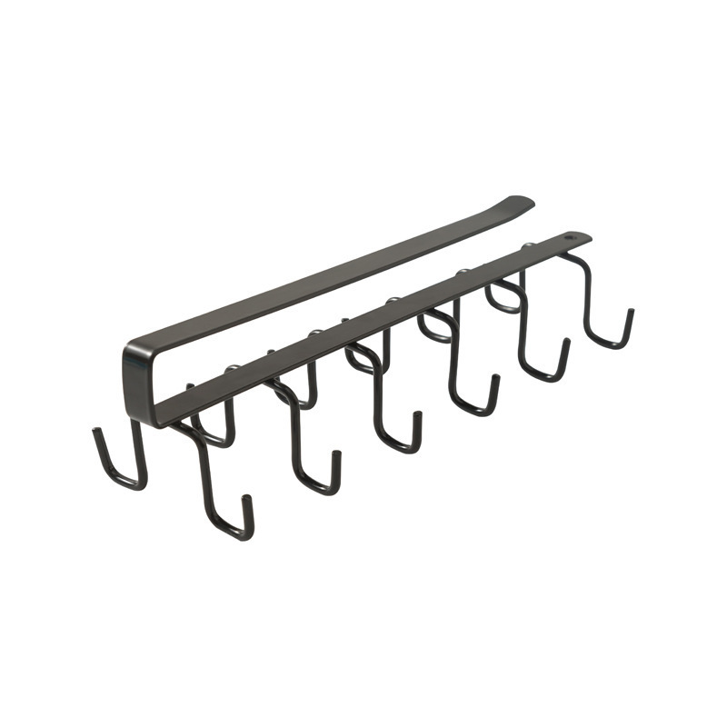 Inicio Cocina armario de hierro rack de almacenamiento multi-función fila gancho armario organizador de rack cocina sin costuras gancho libre de clavos