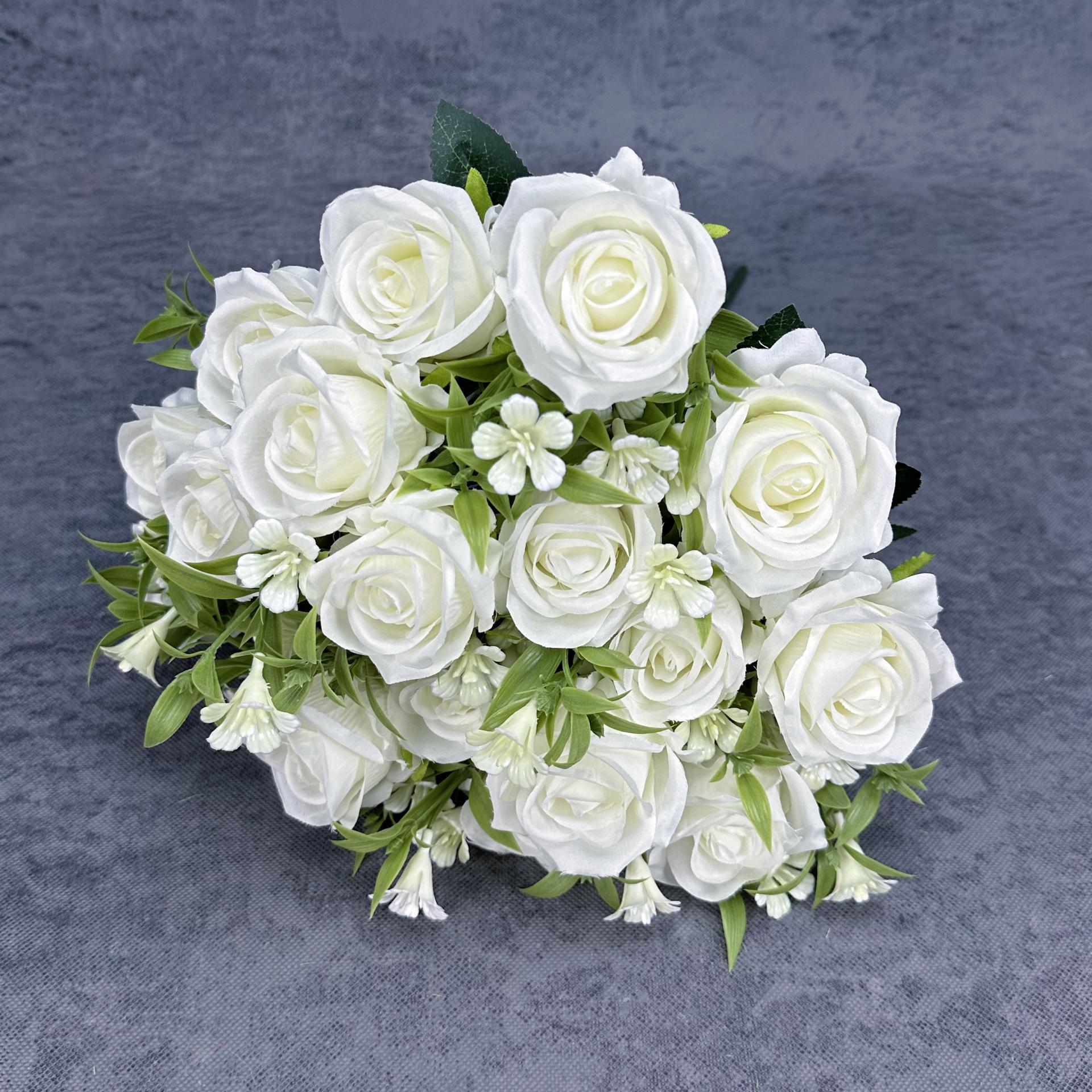 15 gran mano de la novia rosa imitación flores de boda decoración del hogar decoración de flores falsas transfronterizas al por mayor