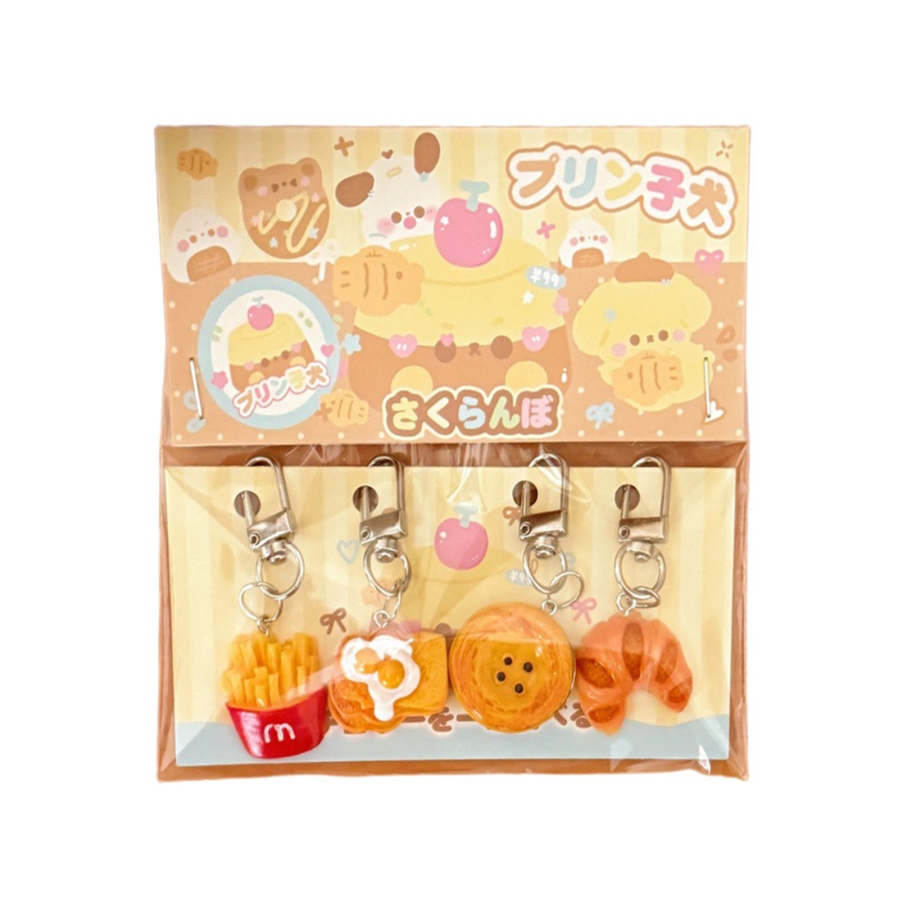 Cute dibujos animados gourmet llavero serie dulce suave adorable decoración de chicas colgantes de simulación interesante colgantes
