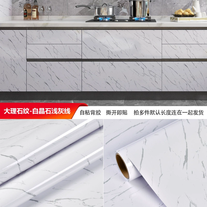 Self-adhesive Marble Vinyl Sticker Roll, Waterproof & Heat‑Resistant, Widths 40–120 cm