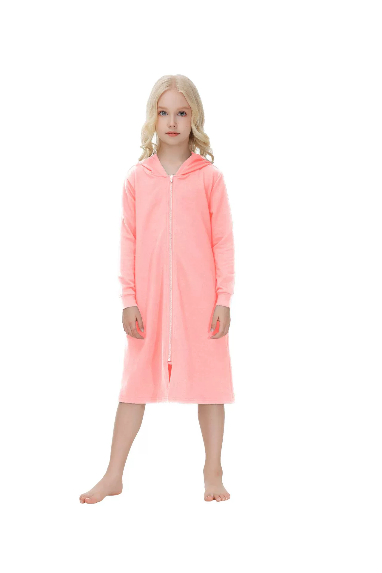  Cartoon demi-season comfortable pijama for men and women with zipper, long bathrobe, European style, for teenagers
