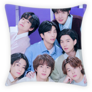 Korean version of bulletproof juvenile ninth anniversary square pillow 45x 45cm pillowcase black powder with pillow core bedroom pillowcase pillow