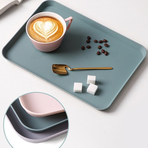 Kitchen rectangular tray, home living room, tea cup, tea plate, fruit plate, creative Nordic ins plastic dinner plate