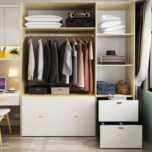 Wardrobe Bed Integrated Multi-functional Folding Invisible Bed Small Apartment Space-saving sliding Door Wardrobe Pull Bed