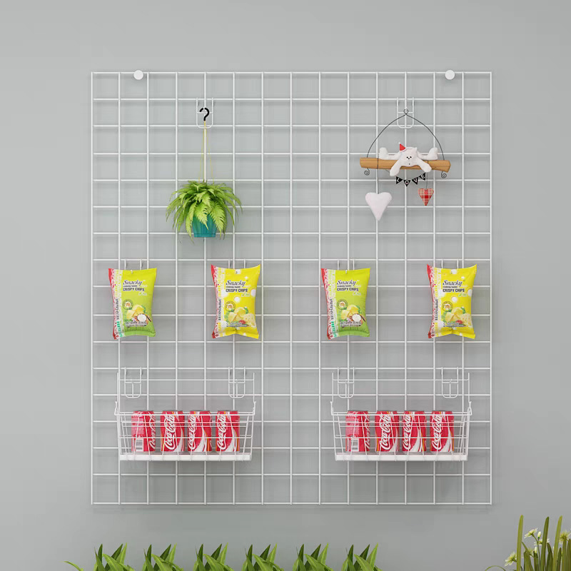 鉄線網片鉄芸網フック鉄網棚格子網棚アクセサリー展示棚背景写真壁|undefined