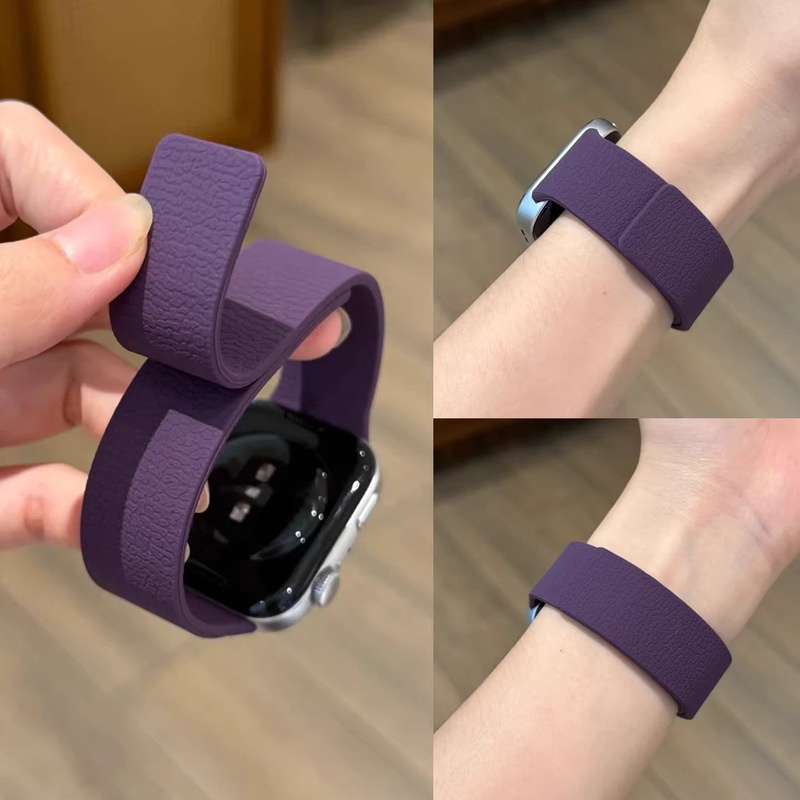 Summer New Silicone Magnetic Watch Strap Suitable for Huawei Watch Fit4Pro Huawei Fit3 Pebbled Pattern Watch Strap