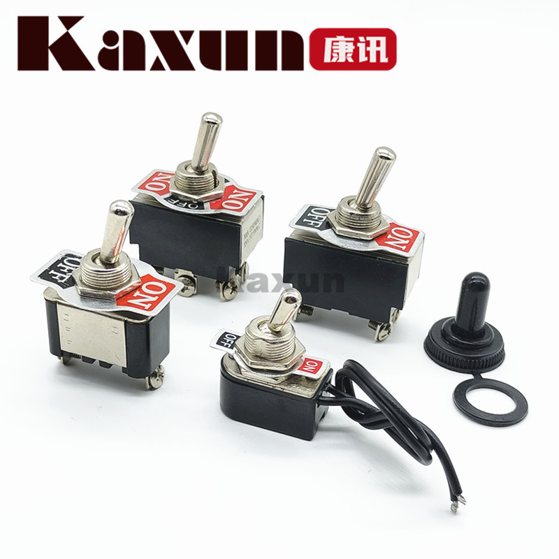 带线钮子开关 2档 ON-OFF KNS-1摇头摇臂开关安装孔12.2MM