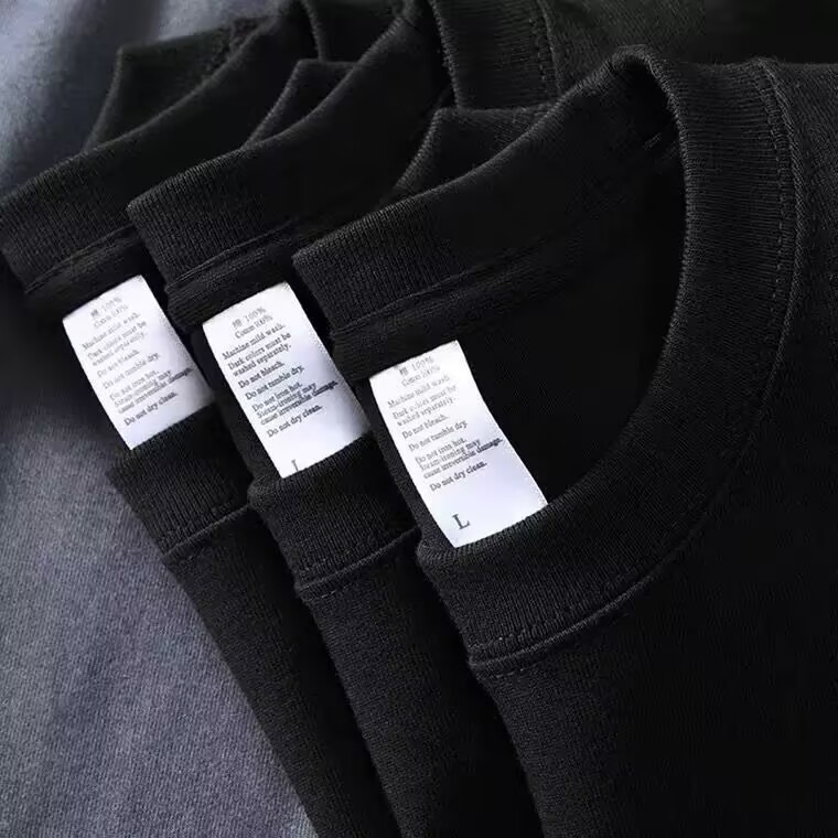 300 グラムヘビーウェイトピュアコットンラウンドネック長袖 Tシャツ男性と女性のための無地ルーズカジュアル大きいサイズボトム Tシャツトップトレンディなブランド|undefined