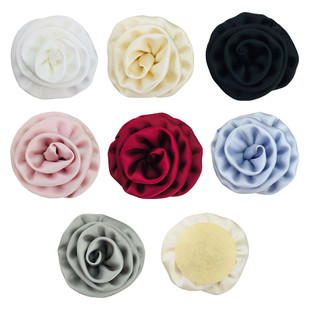 6cm satin horn flower high-end handmade rose flower can match clothes hat bag shoes in stock wholesale