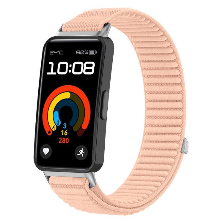 Para Huawei Band10 / 9 / 8 xDfind Wild Mountain Pattern Trenzed Nylon Velcro Bandera