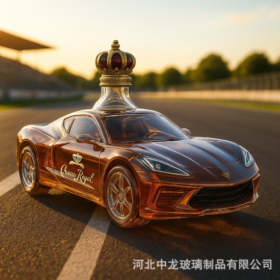 国境を越えた新しい面白いフレンチ ブルドッグ ウイスキー ボトル スポーツカー ウイスキー ボトル|undefined