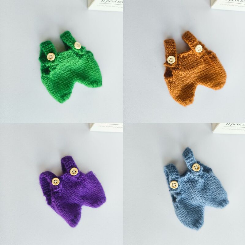 15-17cm Doll Clothes Plush Toy Outfit Vinyl Pendant Zootopia 2 Dopamine-Colored Knit Overalls